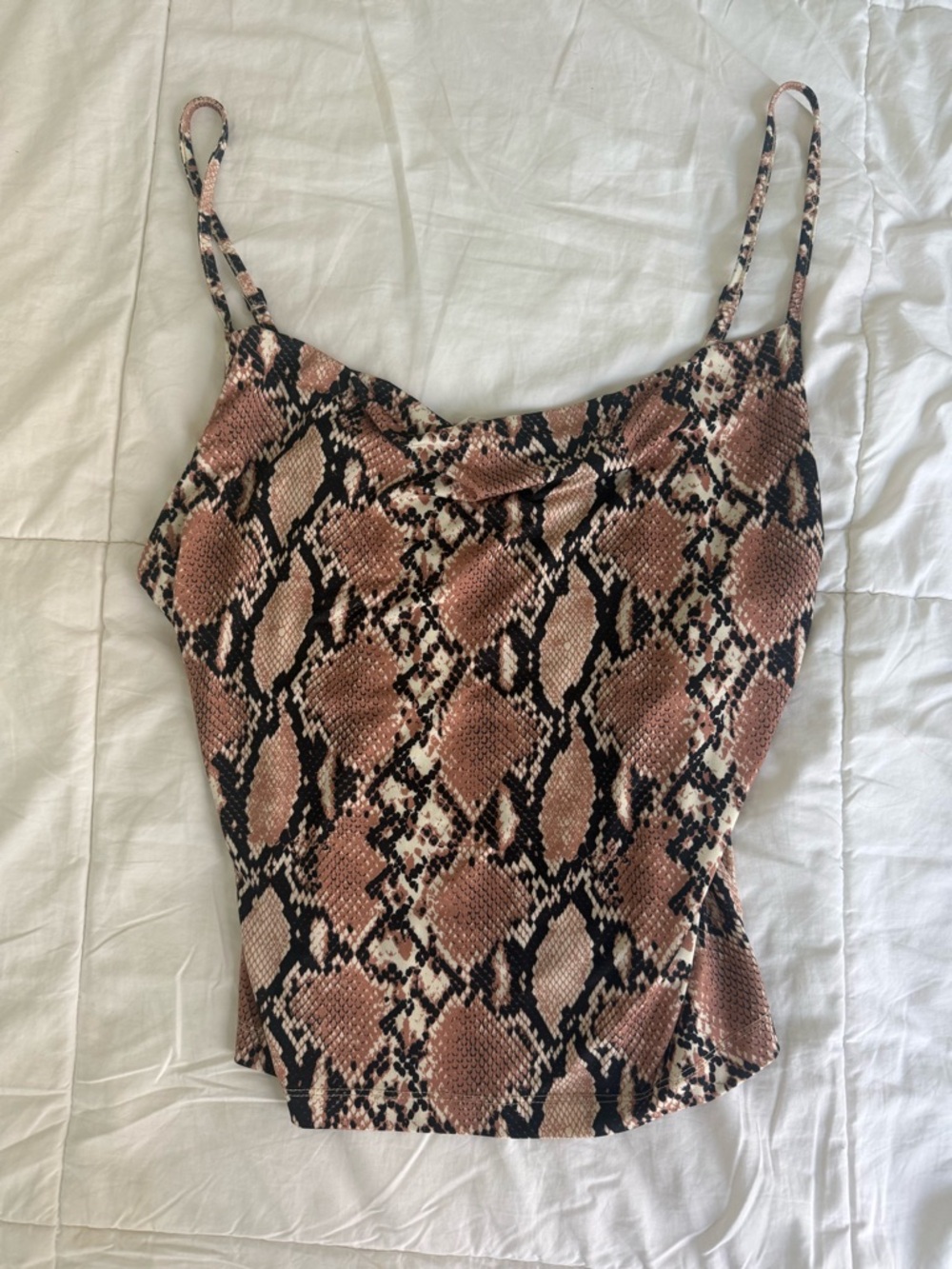 Urban Outfitters Snake Print Cowl Neck Tank Top